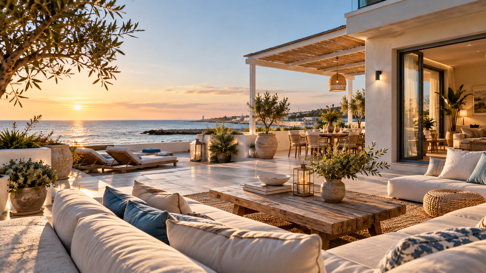 Struttura ricettiva sul mare, immagine illustrativa del concept Approdo